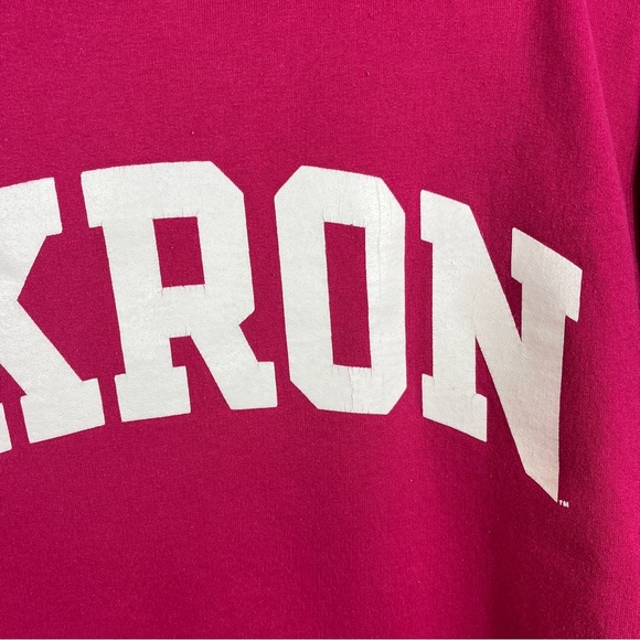 University Akron Zips Roo Pink Size Small Hoodie Sweatshirt Champion Brand - Picture 4 of 12